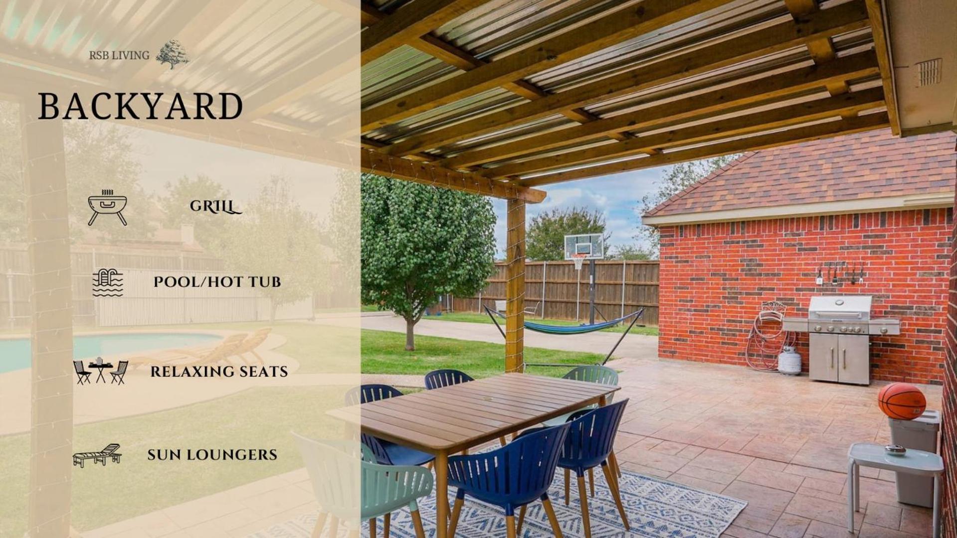 6Br 3,5Ba Home Pool, Hot Tub, Game Room -16 Guests Sachse Exterior foto